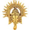 Metal Ganesha Idol for Home Decor with Surya Chakra - Ganeshji Ganpati Decoration Items Wall Hangings Lucky Fengshui