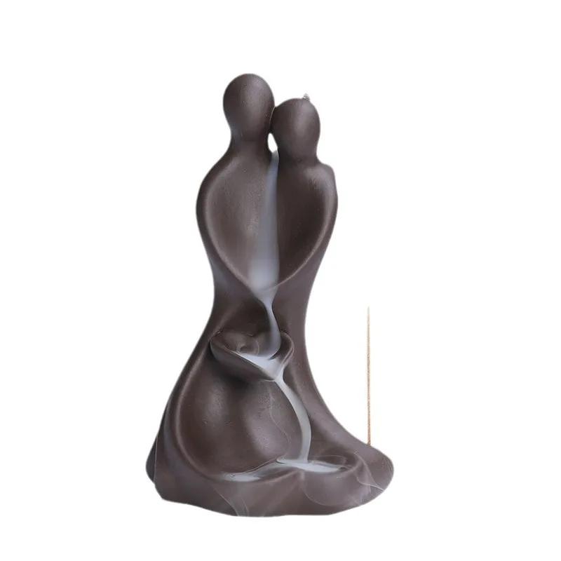 1pc,Purple Clay Backflow Incense Burner for Valentine's Day Gift Home Decor Tea Pet Incense Stick Holder (Without Incense)