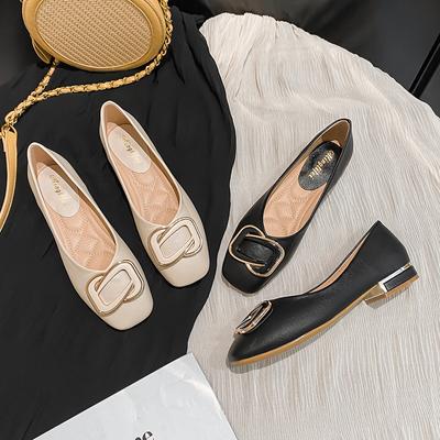 Весенние туфли для женщин. Туфли-лодочки на низком каблуке. Удобные кожаные туфли на высоком каблуке. Модные туфли-лоферы OL.