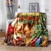 Christmas Series Flannel Cashmere Blanket  Santa Pattern Comfortable Warm Sofa Bed   Gift Blanket