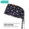 Cute Tooth Pattern Scrub Cap Dental Care Surgical Hat Adjustable Nurse Doctor Work Cap