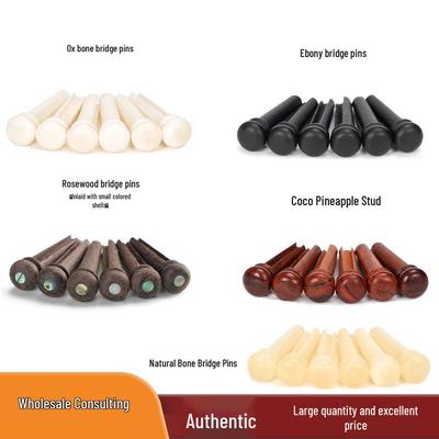 Набор колышков для струн акустической гитары - Эбони, Кость, Кокоболо, Палисандр - Набор из 6 штифтов для струн для улучшения тона