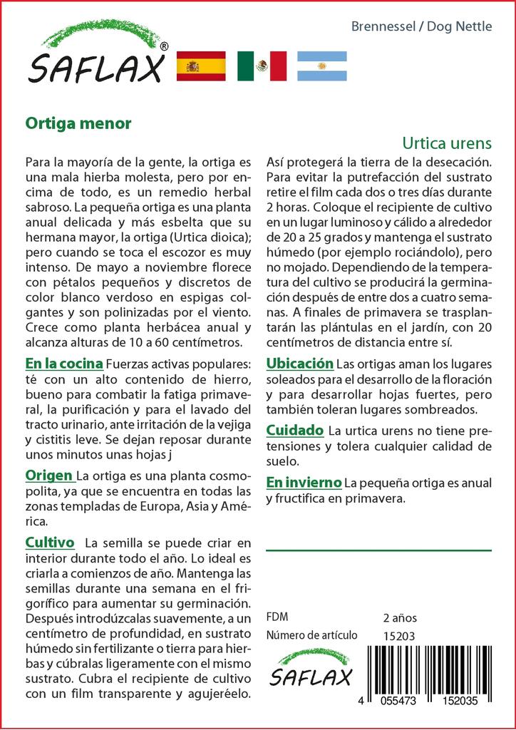 SAFLAX Сад в сумке - Собачья крапива - 150 семян - С субстратом в подходящем стоячем мешке - Urtica urens