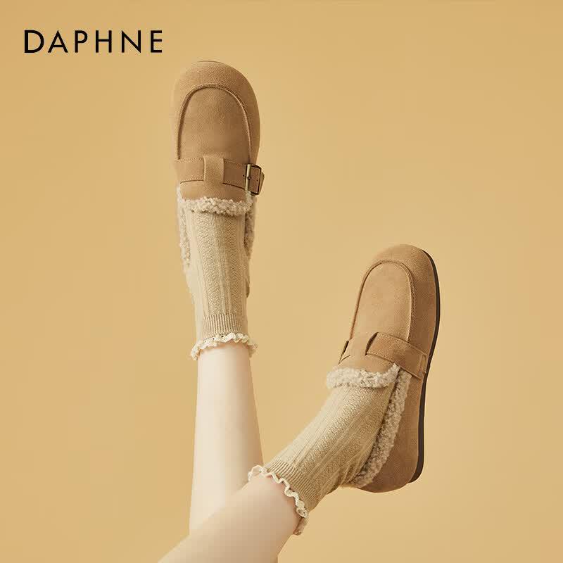 Женские плоские пушистые удобные лоферы Daphne