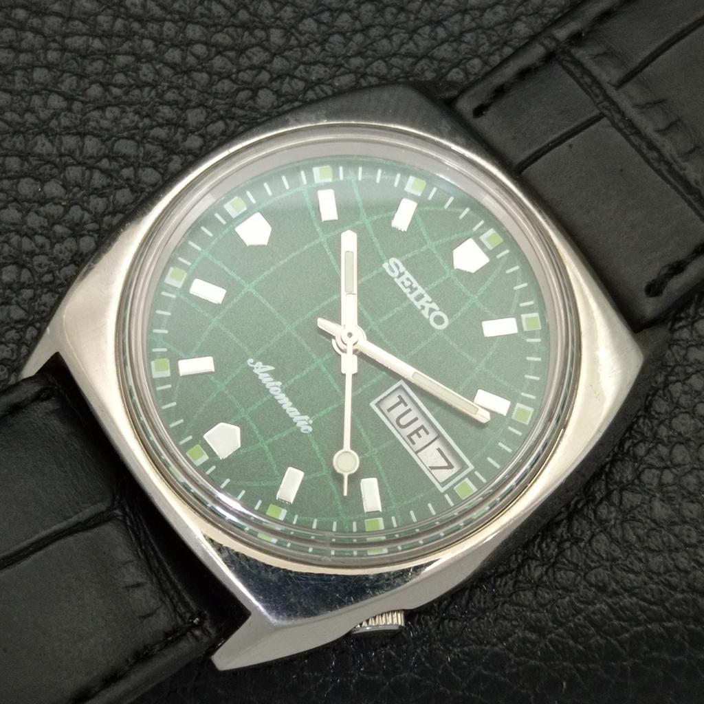 Seiko АВТОМАТИЧЕСКИЕ 6309A ЯПОНСКИЕ МУЖСКИЕ ВИНТАЖНЫЕ ЧАСЫ С ЗЕЛЕНЫМ ЦИФЕРБЛАТОМ a701582-5 R206b-a701582