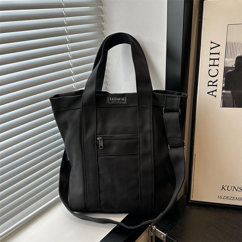 Retro Japanese Canvas Handbag for Women - College & Commuter Large Capacity Crossbody Bag for Autumn & Winter