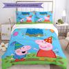 3pcs Peppa Pig Bedding Set Duvet Cover Closure Includes 1 Duvet Cover & 2 Pillowcases, Soft and Comfortable for All Seasons.