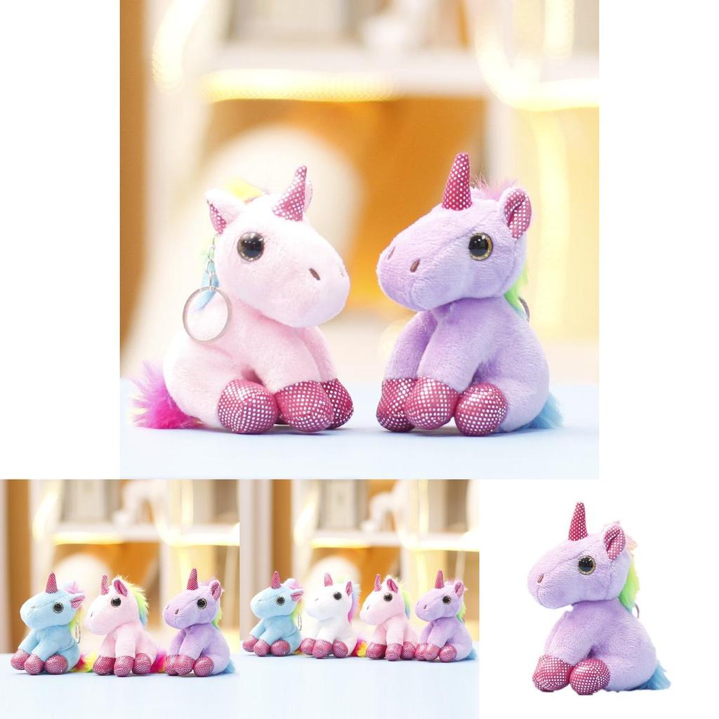 Plush Unicorn Toy With Pp Cotton Filling For Girls Gift Keychain And Bag Decor