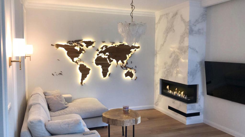 Камин на биоэтаноле настенный DELTA 1200 TÜV правый с декоративными камнями с набором декоративных камней