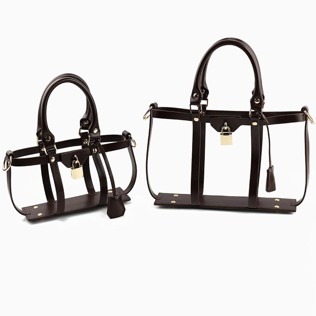 Роскошный полый набор сумки-тоут и сумки-мессенджера DIY Аксессуар для сумки кроссбоди PU Чехол Набор для преобразования для сумочки Черный/Кофе