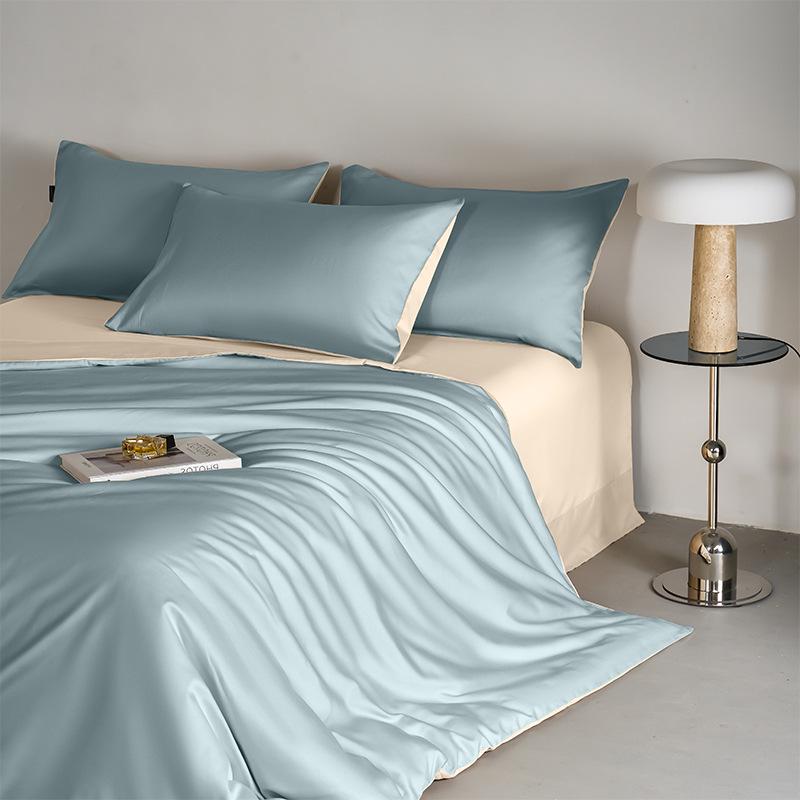 Four-Piece Premium Xinjiang Long-Staple Cotton Bed Set: 100% Pure Cotton Duvet Cover, Sheet, and Fitted Sheet - Nantong Home Textiles