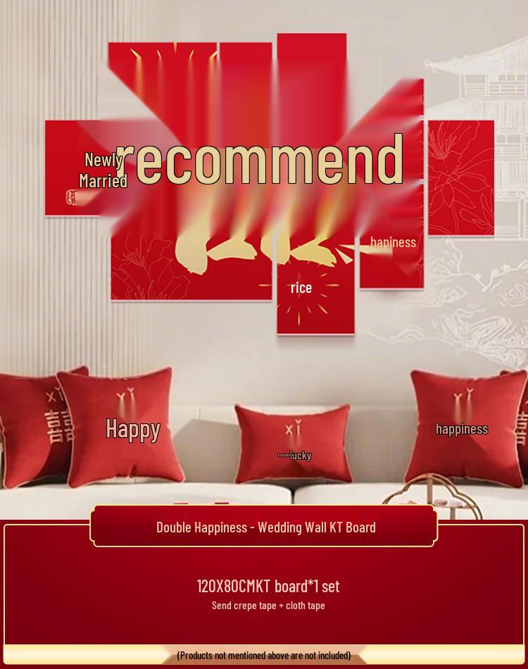 Свадебный Декор 'Двойное Счастье' для Стены за Диваном