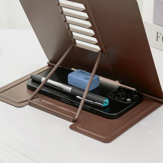 Металлическая подставка для книг, регулируемая по углу наклона, устойчивая поддержка, экономит место, предотвращает боль в шее, складная эргономичная подставка для планшета