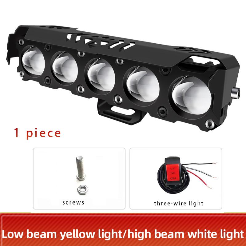 5 Lens Dual Color Motorcycle Spotlights Led Headlights LED Driving Fog Running Lights 12V Spot Light For Truck Car SUV ATV 4X4