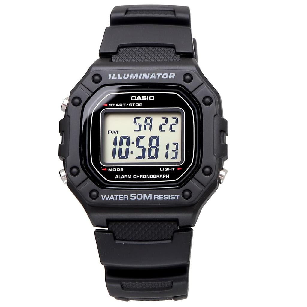 Casio Стандартные цифровые часы W-218H-1AV унисекс дешевые Casio черные зарубежные модели [параллельный импорт]