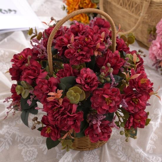 Искусственный цветок Не выцветающий Не требующий полива Полный жизненной силы Украсить 5 веток Пышный