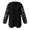 Женская мода однотонный крест V-образный вырез с длинными рукавами кружевной универсальный топ больших размеров