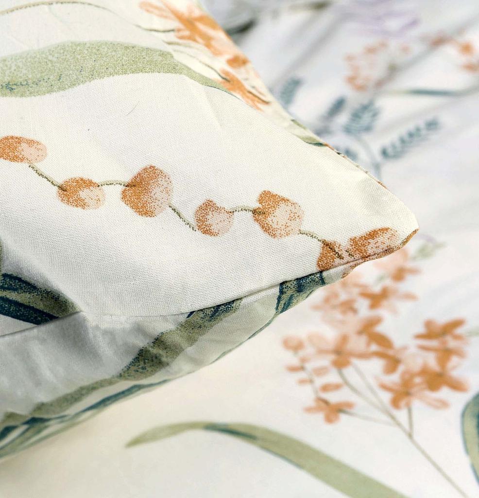 cotton pillowcase 40x40 natural soft - beige meadow - for summer