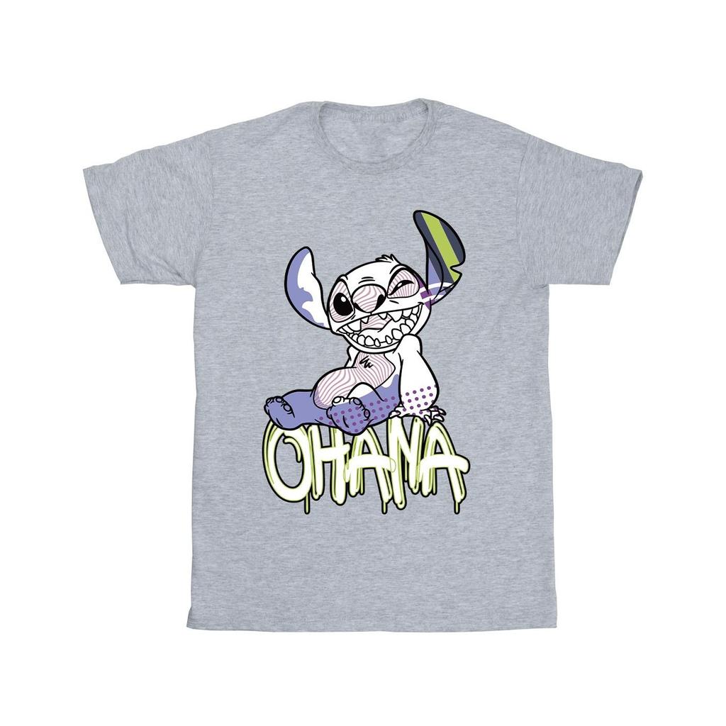 Disney Mens Lilo And Stitch Ohana Graffiti T-Shirt