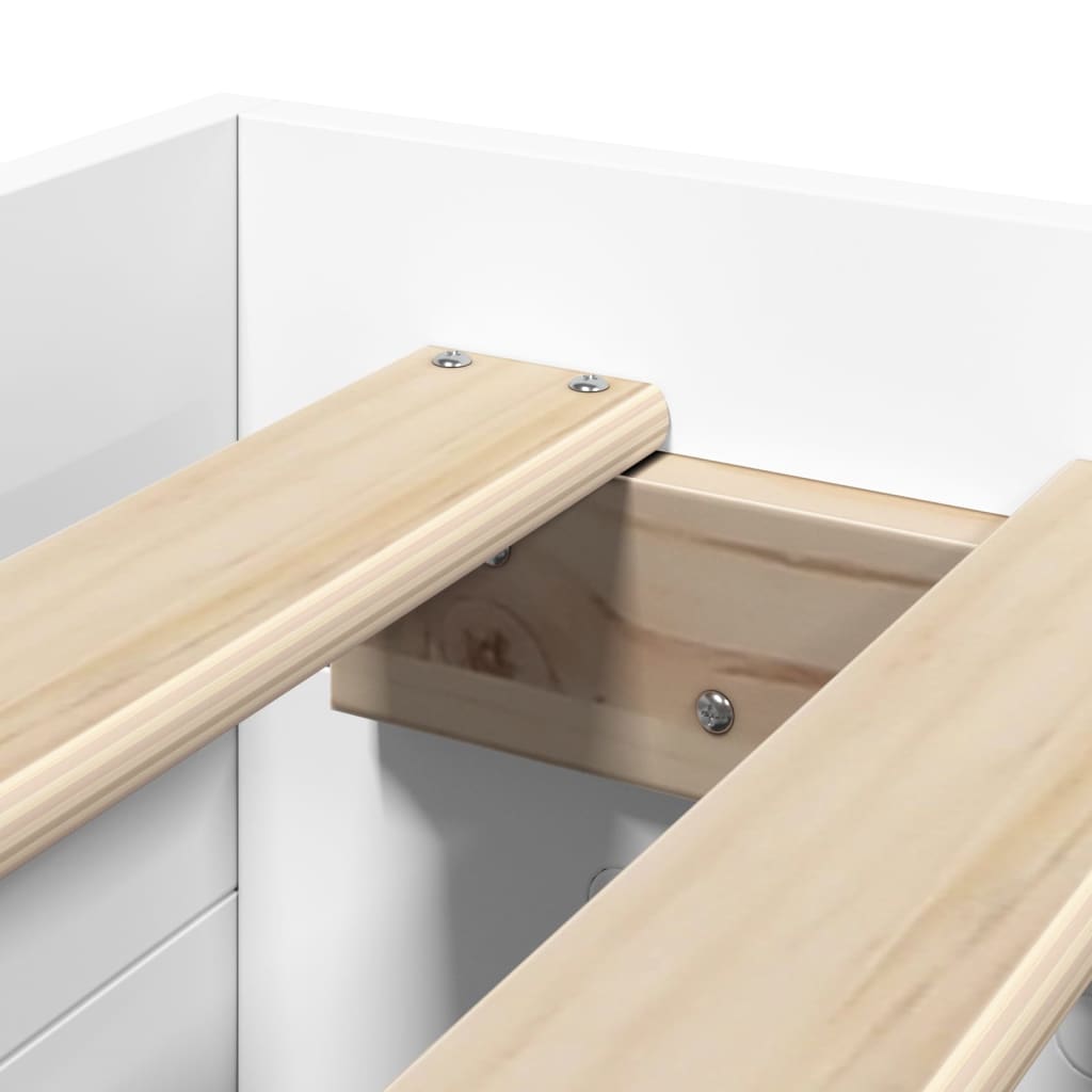 Bed Frame White 75 x 190 cm Particleboard