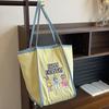 Lightweight Cartoon Shopping Bag Casual Embroidery Basket Bag Tote Bag Bunny Shoulder Bag  Unisex