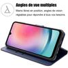 Full Case for Samsung Galaxy A24 Navy Blue PU Leather Protection
