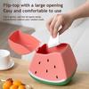 Desktop Trash Can Small Body Large Capacity Fruit Pattern Design Flip Cover Mini Waste Basket