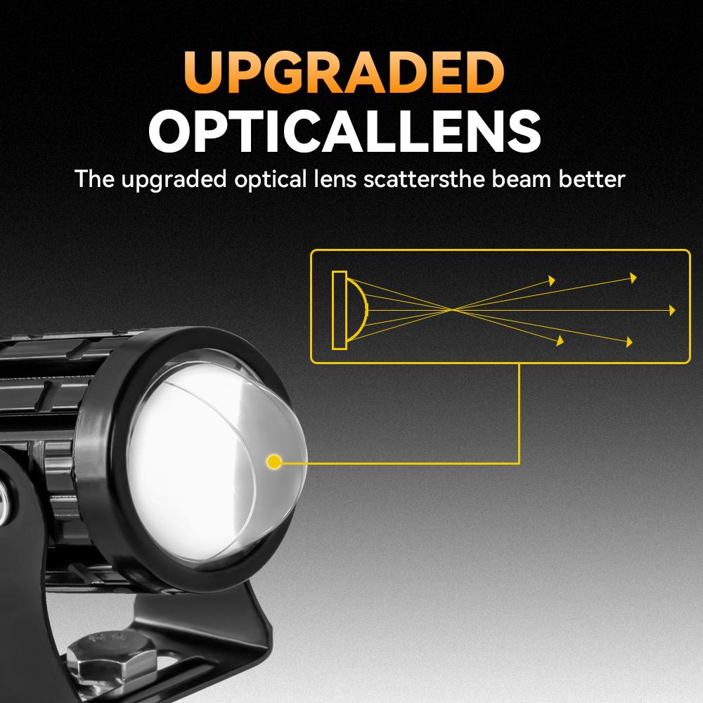 Мотоциклетная светодиодная фара-прожектор, фара-прожектор, противотуманная фара, двухцветная светодиодная линза, ближний/дальний свет, дополнительные фары для вождения