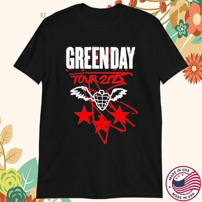 Тур группы Green Day ГОРЯЧИЙ 2025 черная футболка унисекс Все размеры JJ5315