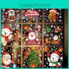 Christmas Festive Pvc Decals Decoration With Santa Reindeer Snowflake Snowman