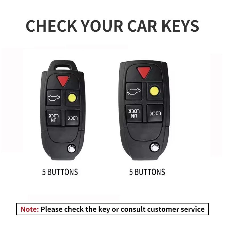 Zine Alloy Car Key Case Shell Holder Cover For Volvo XC90 XC70 S80 S60 S40 V70 V50 C30 C70 5 Buttons Car Key Protector Accessory