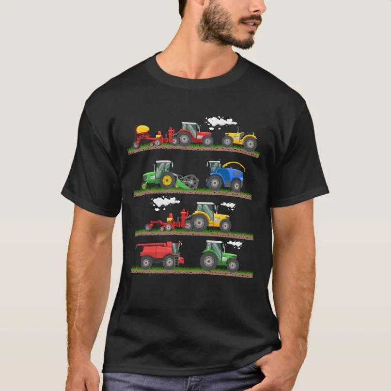 Tractor Farming Combine Harvester Agriculture TShirt 100 Cotton ONeck Summer Short Sleeve Casual Mens Tshirt Size S3XL