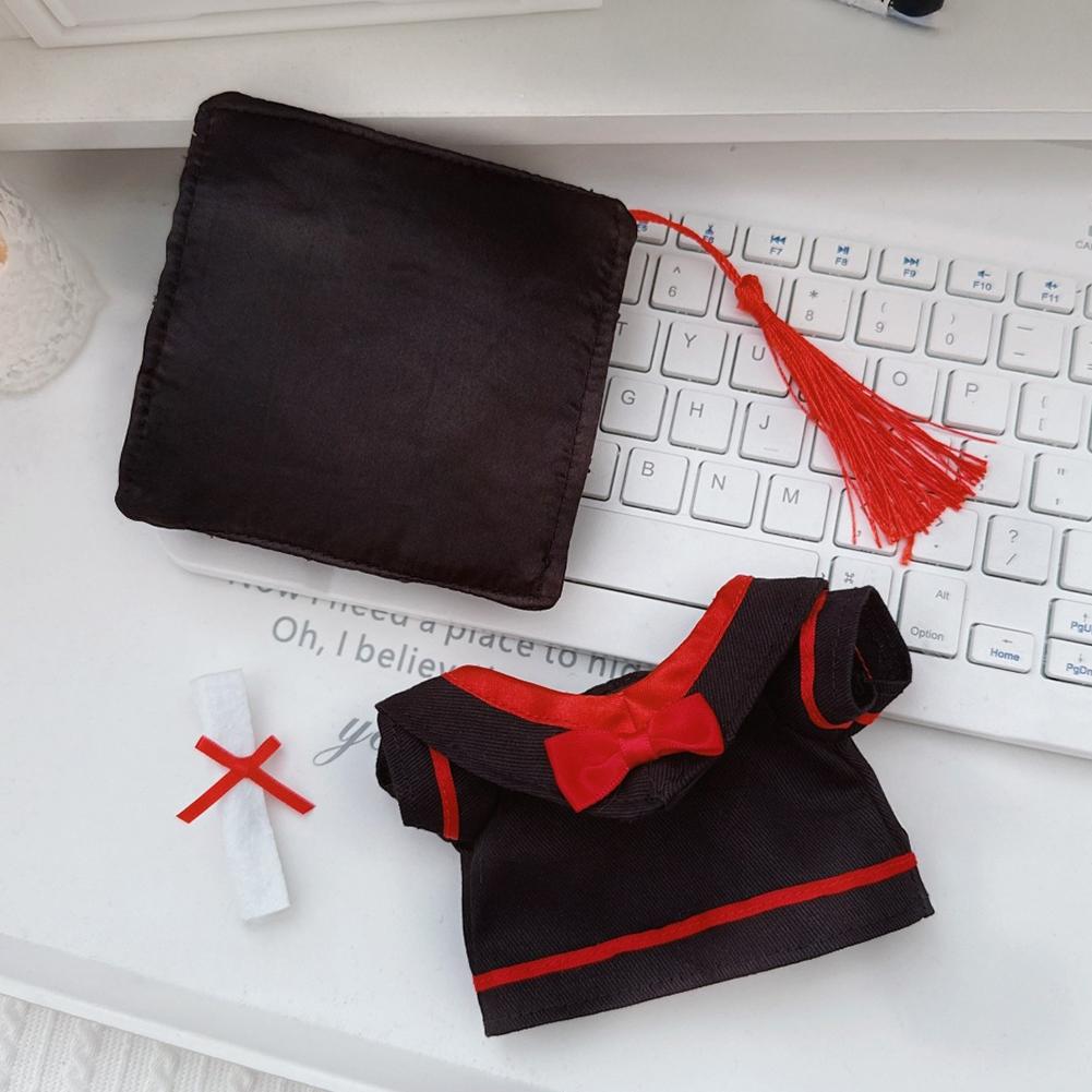 Для 17см Куклы Лабубу Одежда Модная одежда Докторская мантия Платья Подбор цвета Выпускная шляпа Бакалаврская шляпа Аксессуары для кукол Милое украшение