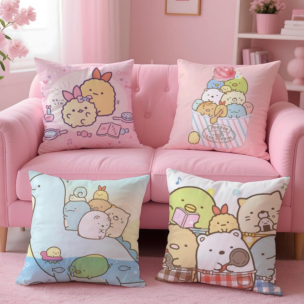 Sumikkogurashi Наволочка Плюшевая Ткань Мягкая Двусторонняя Печать Диван Теплый Зимний Домашний Подарок Наволочка