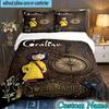 Custom Name 3PCS Mystery Coraline's World Bedding Set,Including  Duvet Cover And 2pcs Pillowcases Perfect for Bedroom,Dormitory,Fan Christmas gift