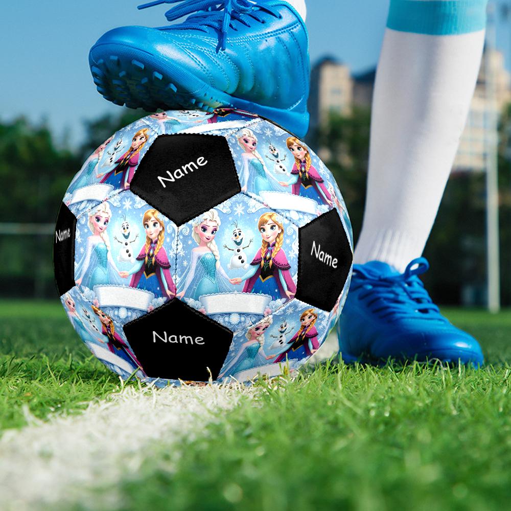 Custom Name Elsa Theme Size 5 Soccer Ball, Suitable for Both Indoor and Outdoor Matches, a Gift Suitable for Everyone.