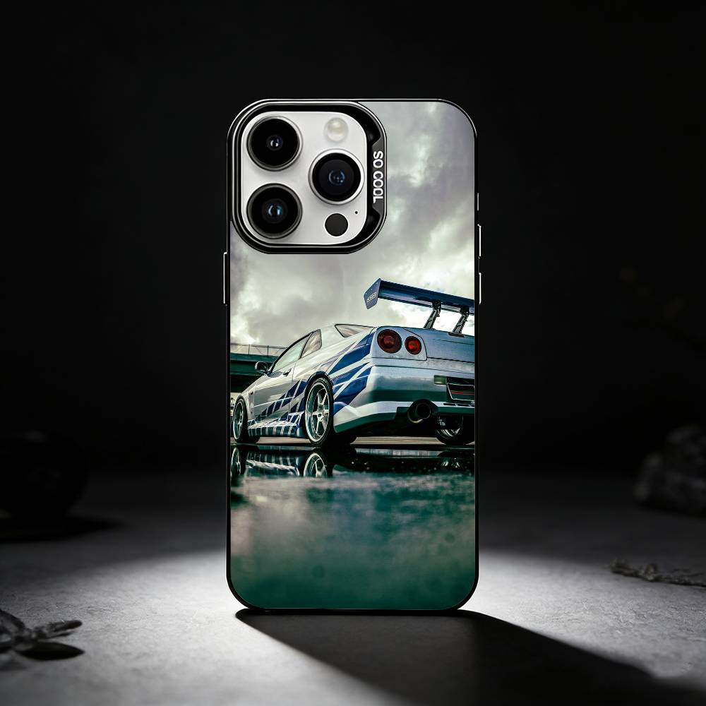 F-Fast And F-Furious R-R34 Phone Case For iPhone 17,16,15,14,13,12,11 Plus,Pro Max,XS,Colored silver phone case