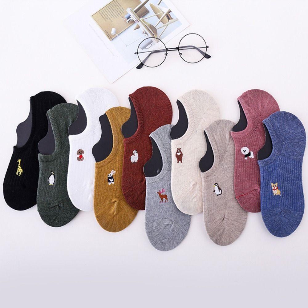 10Pairs Cartoon Sweet Short Socks Animal Invisible Ankle Socks Cute Thin Boat Socks  Streetwear