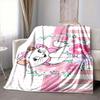 1Pc Floral Cat Illustration Flannel Blanket, Soft And Comfortable, Casual Warm, Camping Travel, Christmas, Halloween Xmas Gift Y1211