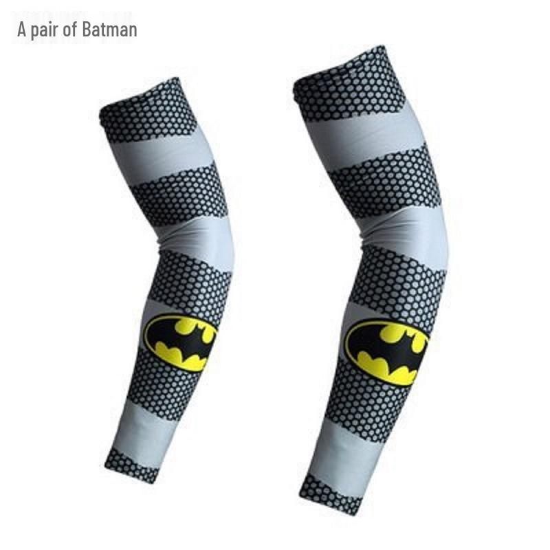 Unisex Kids Summer Sun Protection Arm Sleeves - Cute Spiderman, Iron Man, Batman Design for Outdoor Play