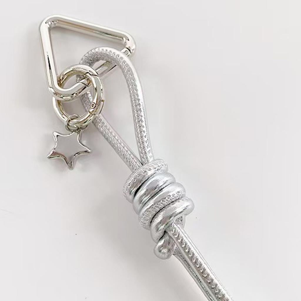 Stylish Star Knot Keychain Pendant With Durable Braided Rope And Premium PU Leather For Car Keys Bag Accessories