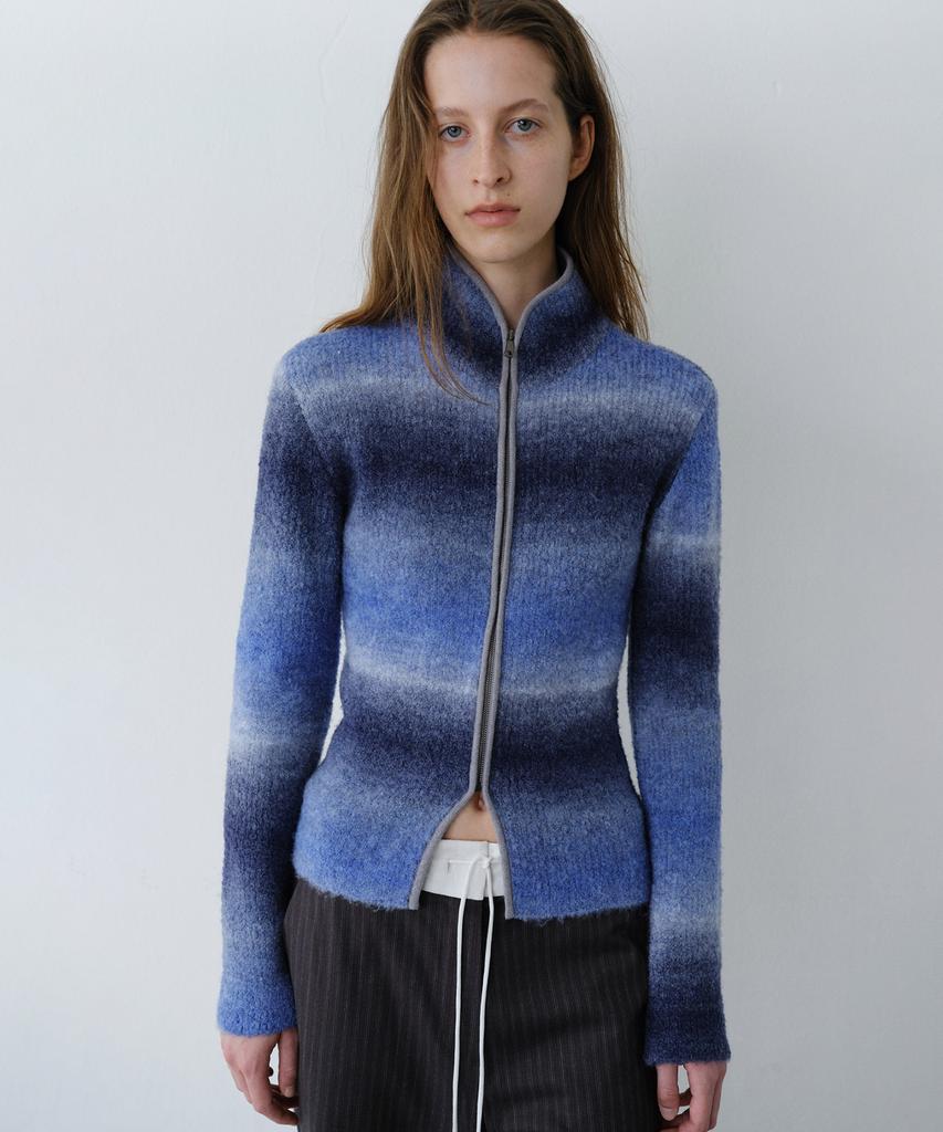EN OR Gradation Zip-Up Knit – Blue
