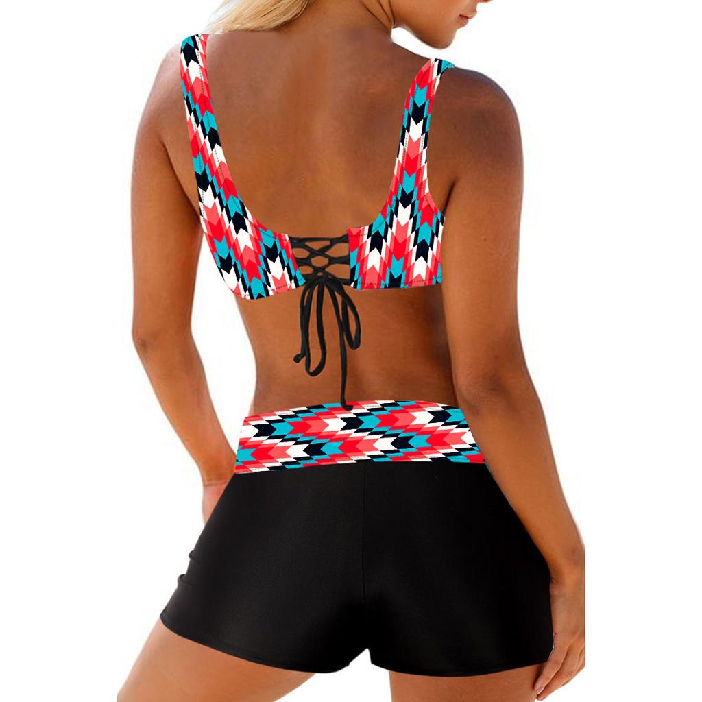 2024 Новый женский комплект из двух частей бикини, сексуальный пляжный купальник, модный комплект бикини с принтом, женский летний модный купальник-бикини для плавания