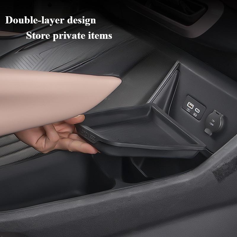 For BYD Seagull Central Control Storage Box Armrest Double Storage Storage Box Silicone Interior Supplies Car Accessories Tools