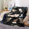 1PC Billie Eilish Patterned Flannel Blanket Suitable For All Seasons for Home Decor Warmth and Comfort Gifts Holiday Present
