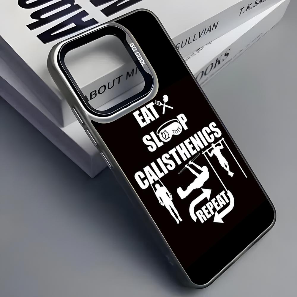 Крутой Чехол для Телефона Мужчина из Спортзала Для iPhone 16 15 14 13 12 11 Pro Max Серый Черный Матовый Лазерный Металлик Аврора Funda