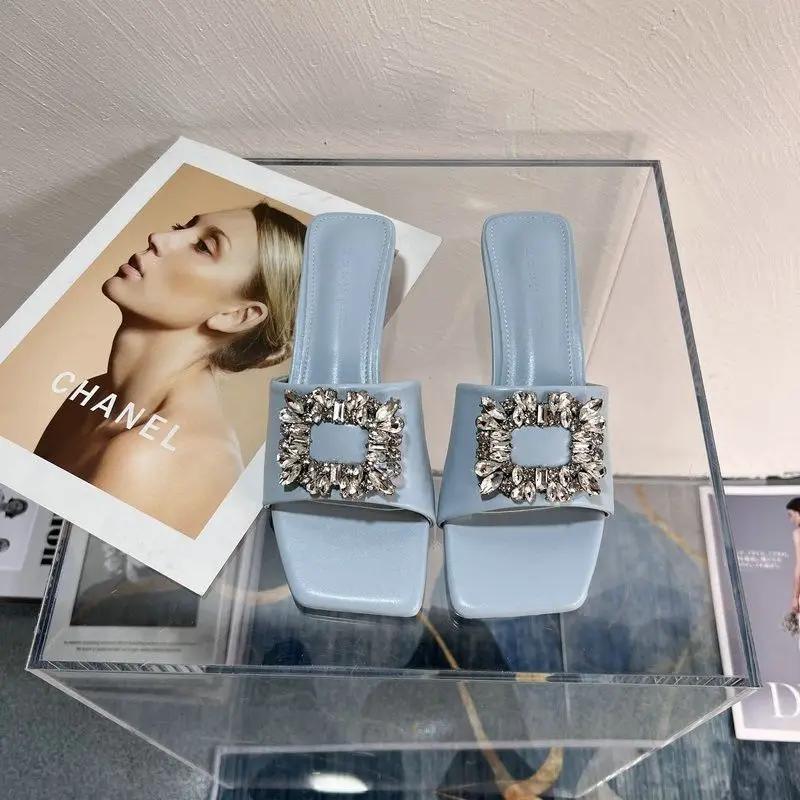 Fashion With Heel Women's Slippers and Ladies Sandals Open Toe Slides 2025 Trend H Sandal Wholesale Slip-resistant Luxury Stylish Shoes