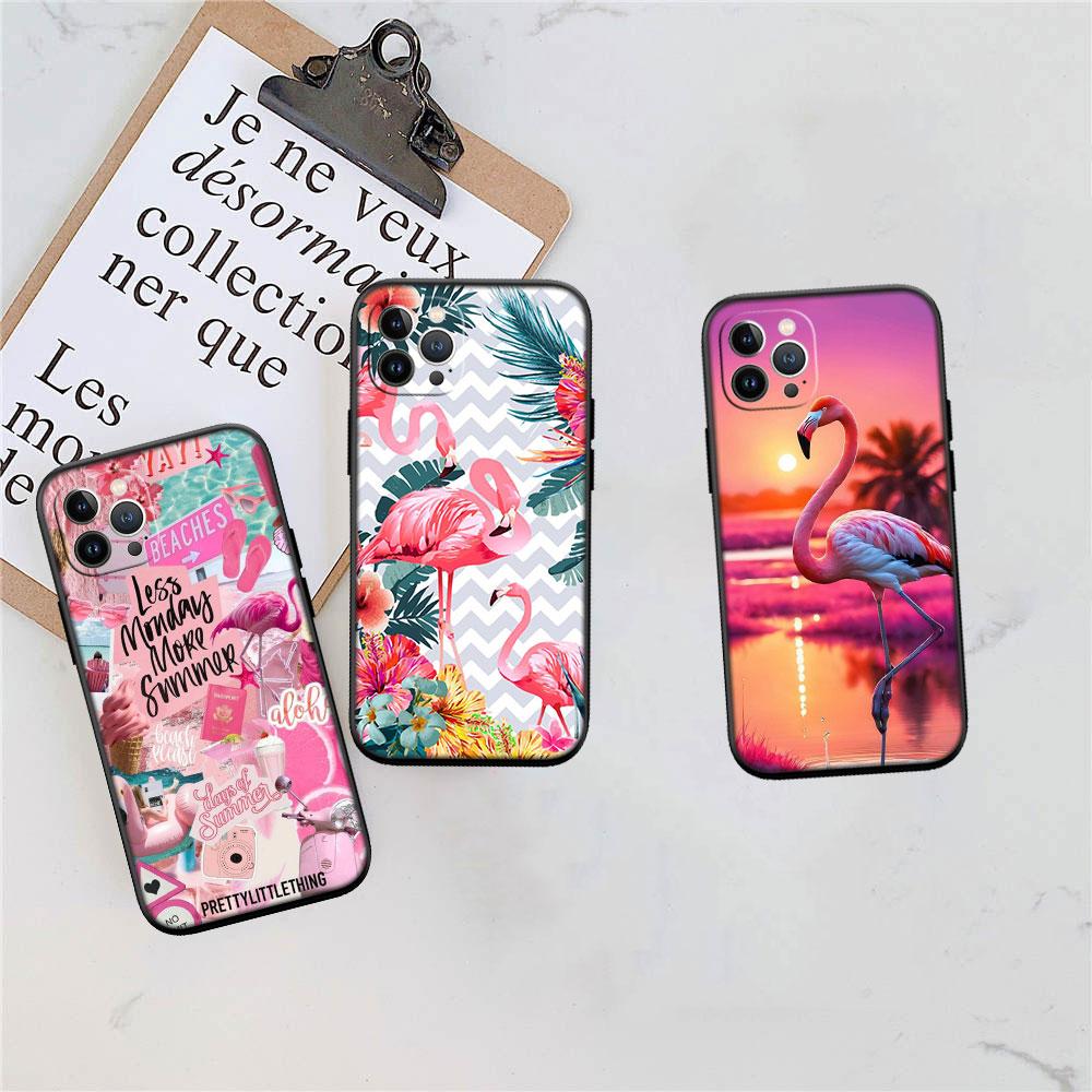 CJ54 Flamingos Pink bird flower Phone Case for OPPO A40 A60 A80 A15 A16 A16K A12 A17 A17K A54 A54S A53 A53S A55 A56 A57 A98 F23