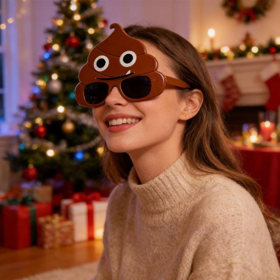 Смешные Очки-Какашки Форма Какашки Вечеринка Солнцезащитные Очки День Рождения Фото Реквизит Фестиваль Аксессуар Очки для Дискотеки Розыгрыш Подарок
