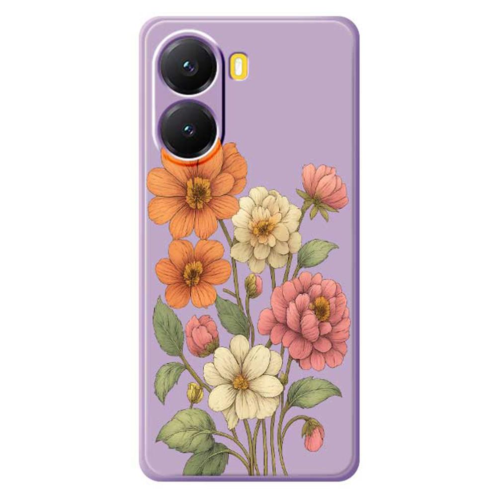 For Xiaomi Redmi Turbo 4 5G/Poco X7 Pro 5G Case Beautiful Flowers Pattern Printing Straight Edge TPU Phone Back Cover